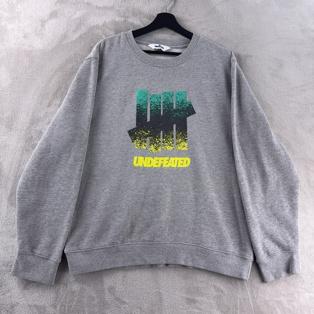 Undefeated Sweatshirt Mens Size Large Gray 5 Strike Logo Crewneck Y2K